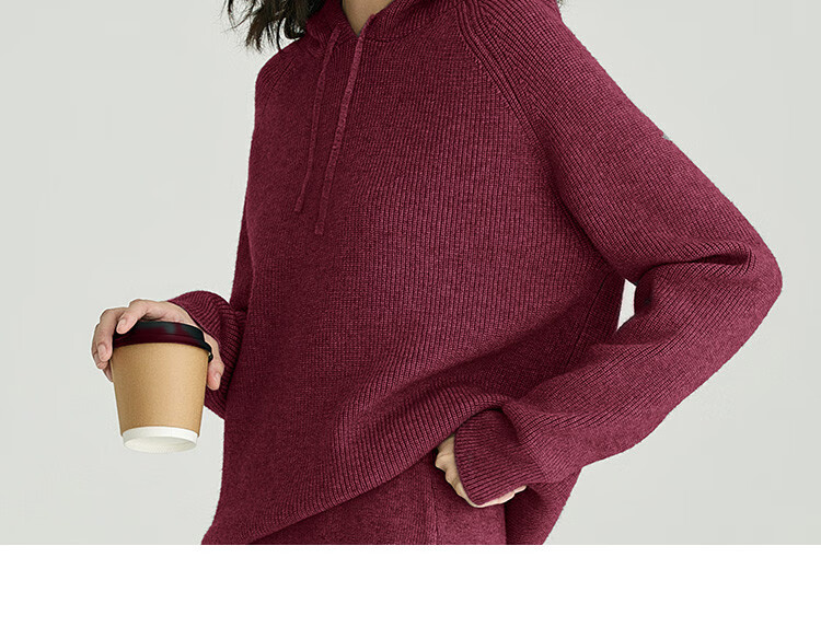 DME Relaxed Knit Set Spring Autumn Hoodie Knit Top + Elastic Knit Skirt Two-Piece Set 10