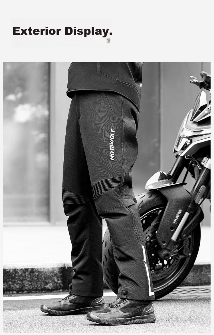 MOTOWOLF Motorcycle Quick-Release Riding Pants, Motorbike Anti-Fall Winter Warm Windproof Quick-Release Pants, Windproof Cold-Resistant Quick-Detach Pants 10