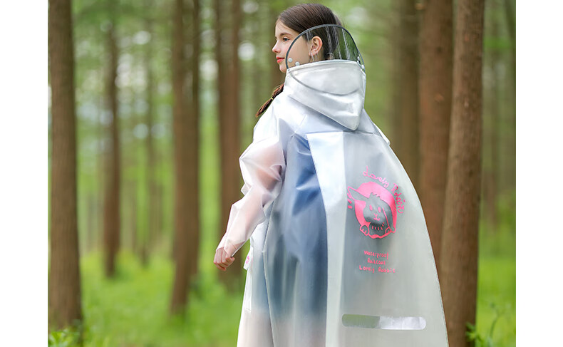 TIANTIANZAI Kids Raincoat Kindergarten Boys Girls School Backpack-Friendly High-Quality Cartoon Rain Poncho 703 Pink 21