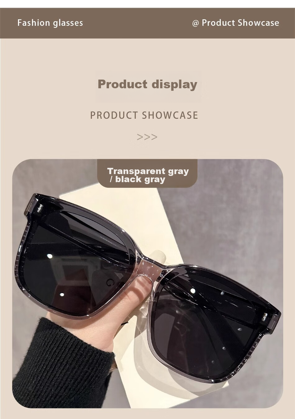 Cuntiandaofu Sunglasses Case, Myopia Glasses Case for Sunglasses, Transparent Light Gray [Black And Gray Lenses] 11