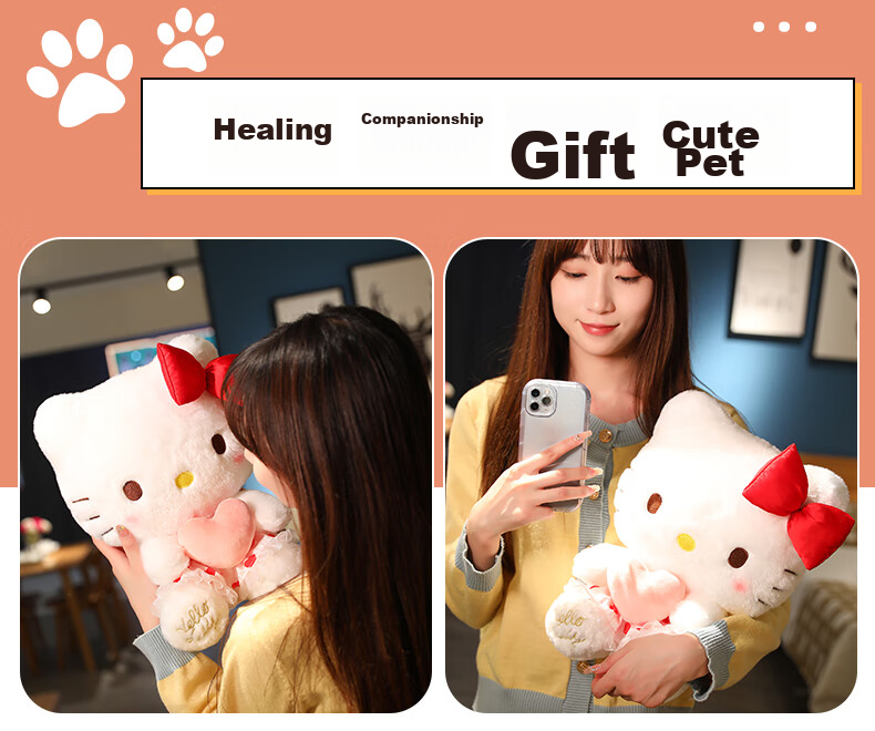 Imiwa Official Hello Kitty Plush Doll Soft KT Cat Toy Gift for Girls Christmas Birthday Present 6