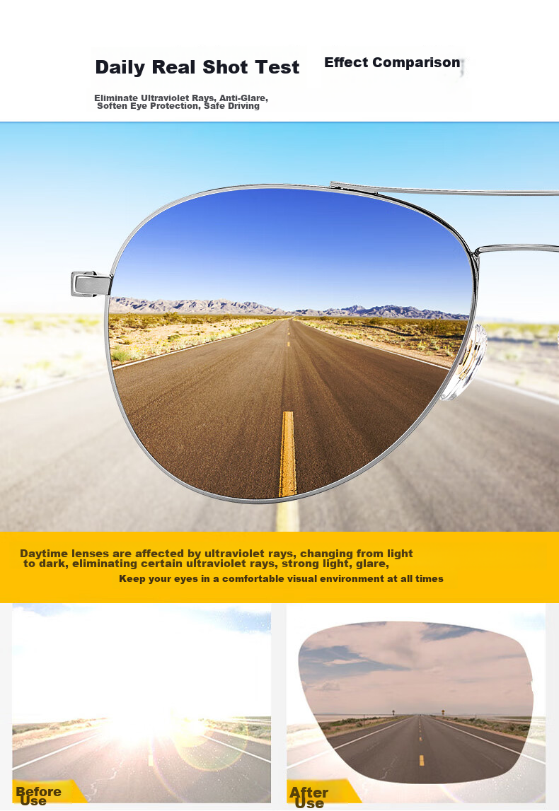 CAPONI Night Vision Glasses for Men And Women, Polarized Photochromic Sunglasses, Day And Night Use, Specialized for Night Driving, Anti-Glare 6