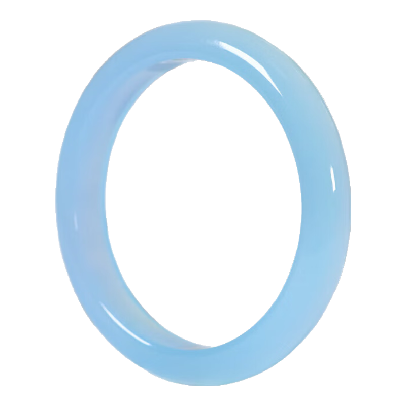 Jingying [Premium Grade] Jade Bangle for Women, Sea Blue Color, Ice Jade Chalcedony Bracelet, Birthday Gift for Wife Or Girlfriend