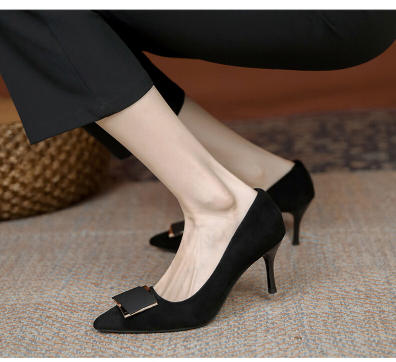 CARTELO Thin Heel High Heels, Comfortable Black Shoes, KCC-6688 Black (3cm), Size 33 9