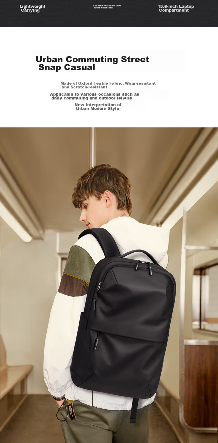 GOLF Backpack for Men, Casual Large Capacity Backpack, Korean Style Trendy Travel Business Bag, 15.6-Inch Laptop Backpack for Students 2