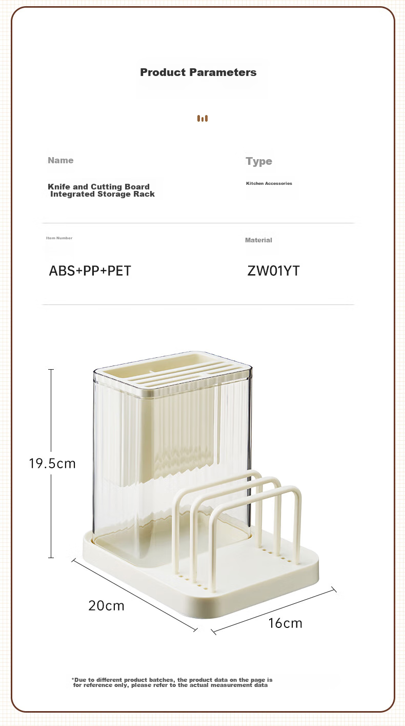 COOKER KING Knife Holder Storage Rack, Cream-Colored Multifunctional Cutting Board Rack, Chopstick Cage And Knife Organizer, Chopsticks Spoon Cutting Board Stand 9