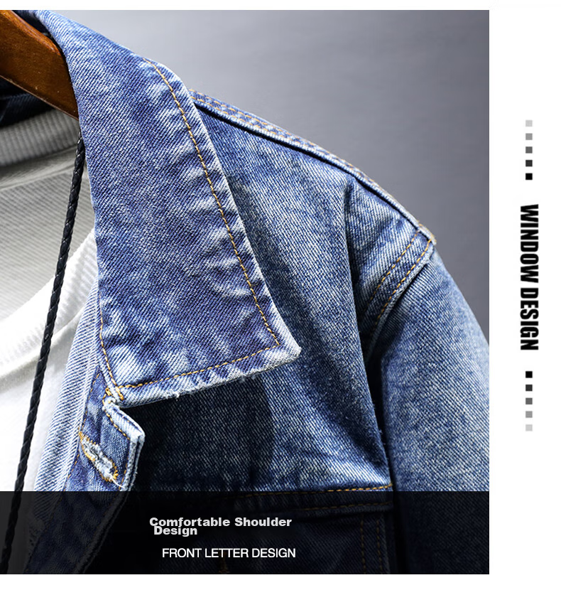Jeanswest Men's Denim Vest 2026 Spring Summer Loose Simple Fashion Jacket Smoke Gray XL 6