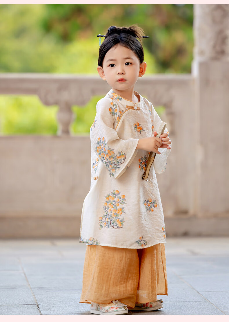 Menghu Ruoli Hanfu Girls' 2026 Spring New Chinese-Style Set, Vintage-Style Long-Sleeve National Style Parent-Child Outfit, Pink Floral Pattern, Size 150 8