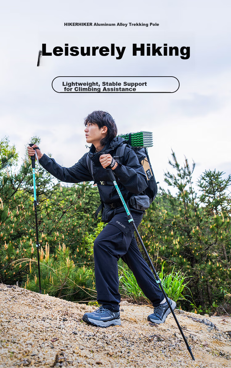 Pelliot [Light Wing AL] Hiking Pole, Adult Outdoor Telescopic Climbing Cane, Trekking Walking Stick, 166036025 Gree 3