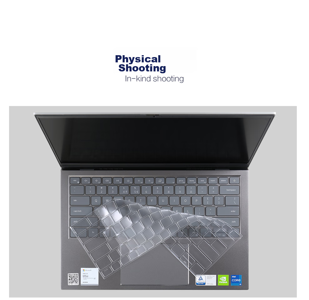Jichuan Dell Inspiron 16 Plus-7630/14 Plus-7430/14 Pro/13 Pro Keyboard Cover, Laptop Keyboard Protective Film, TPU Transparent Dust Cover 9