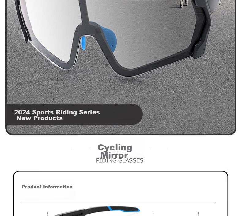 LOVECRAFT Photochromic Cycling Glasses with Black Frame And Gray Lenses, Day And Night Use, Windproof Mountain Biking Sunglasses with Goggles 2