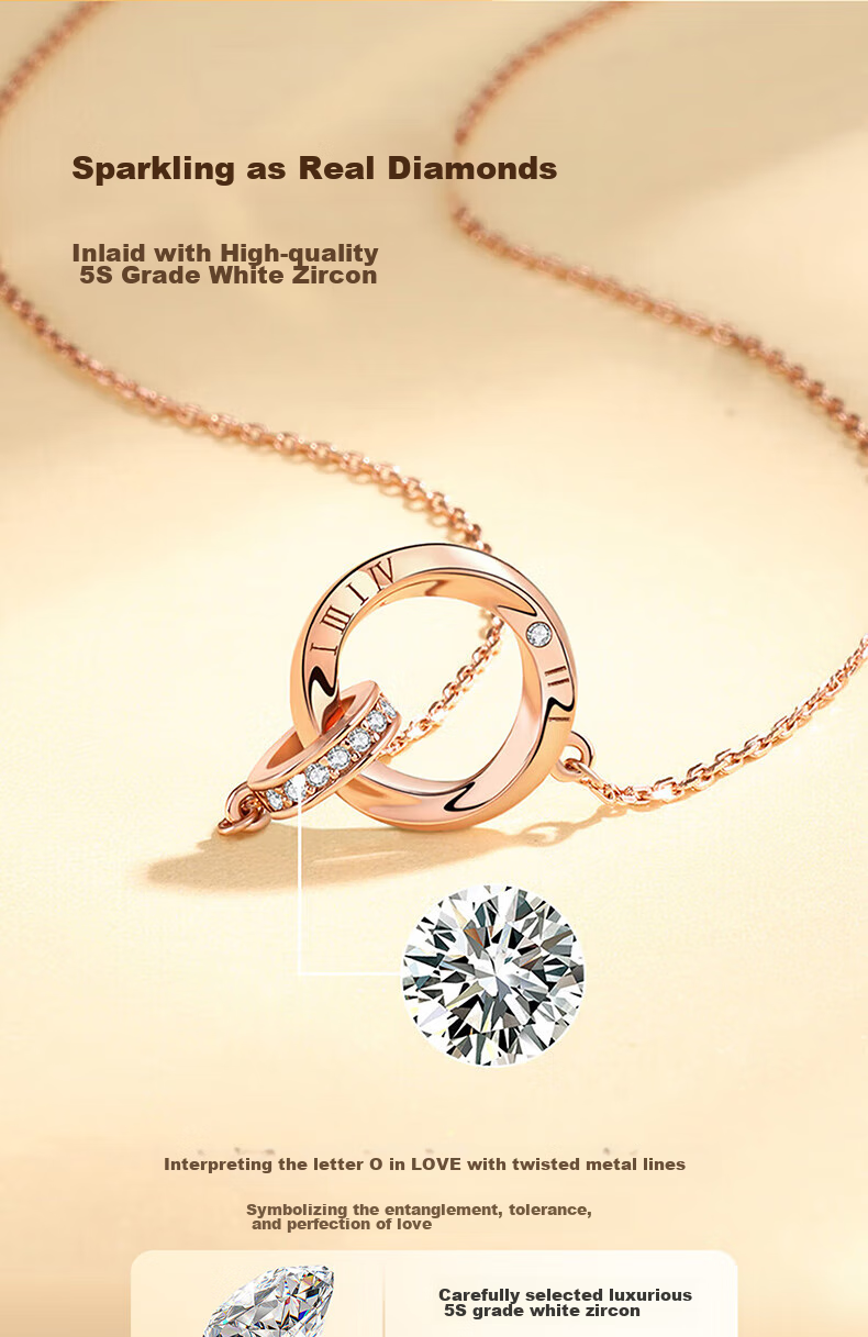 GLTEN Mobius Ring 999 Pure Silver Necklace, Women's Jewelry, Birthday Gift, Light Luxury Niche Pendant, for Girlfriend Or Wife 7