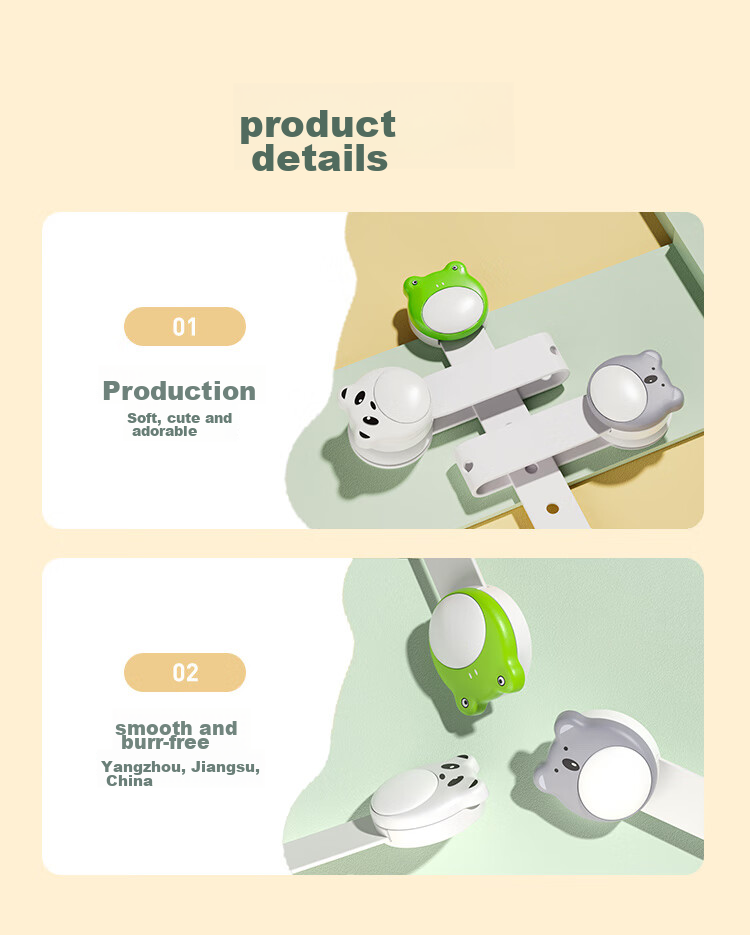 Bangbangzhu Anti-Opening Drawer Lock, Child Safety Lock, Protective Refrigerator Cabinet Door Lock, Anti-Pinch Handle Lock, Cartoon Lock, Pack of 6 13