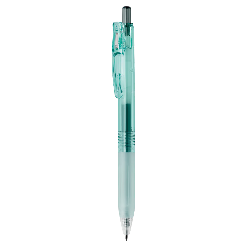 ZEBRA Bio Exam Pen, 0.5mm Transparent Eco-Friendly Sugarcane Handle, JJ15 High-Quality Exam Writing Pen, Retractable Gel Pen, Sea Blue Green Handle (Black Ink), Single Pe