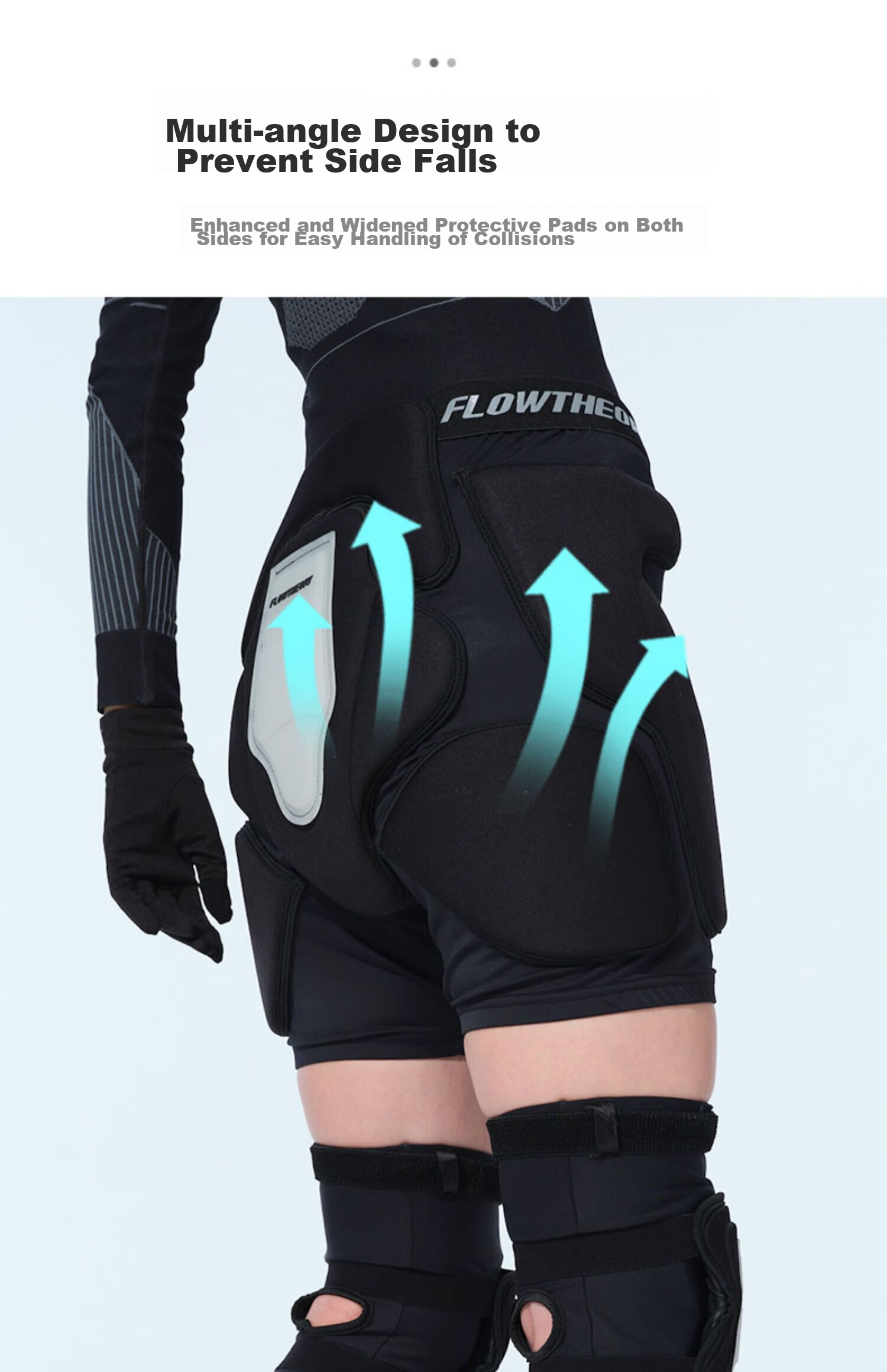 Flow Theory Ski Protective Gear, Unisex Upgraded EVA Professional Outdoor Sports Protective Equipment, Hip And Knee Pads Set, Skiing Gear 9
