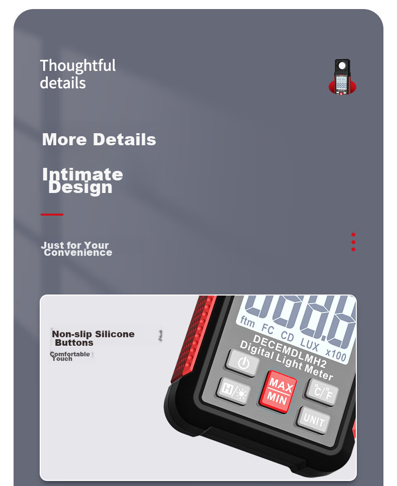DELIXI ELECTRIC Illuminance Meter, Light Intensity Meter, High-Precision Digital Brightness Meter, Light Meter, Illuminance Meter 18