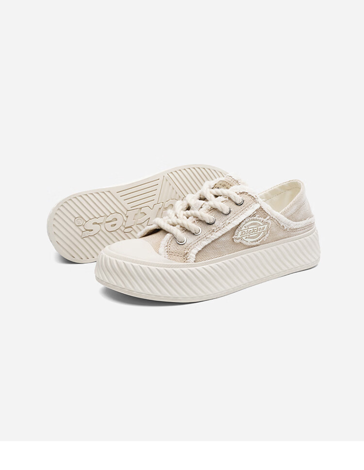 Dickies Women's Canvas Shoes, Trendy Casual Shoes, Low-Top Versatile Flat Shoes, Washed Blue, Size 35 12