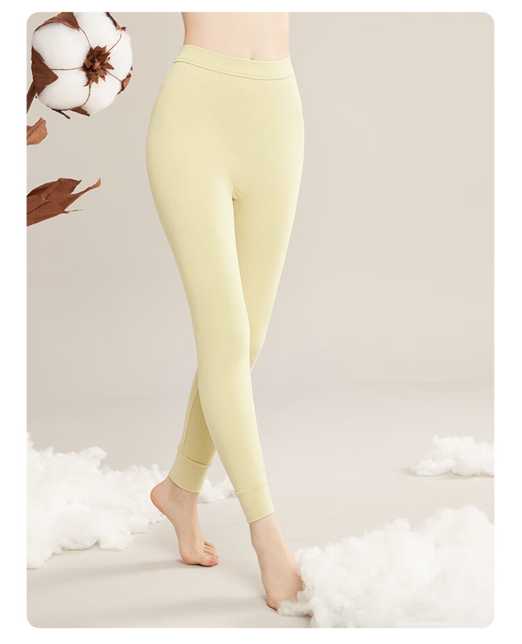 Hodo Pure Cotton Autumn Long Johns for Women, Lightweight Thermal Underwear, Ladies' Warm Pants, 2-Piece Set, Combination One, 165/90 22