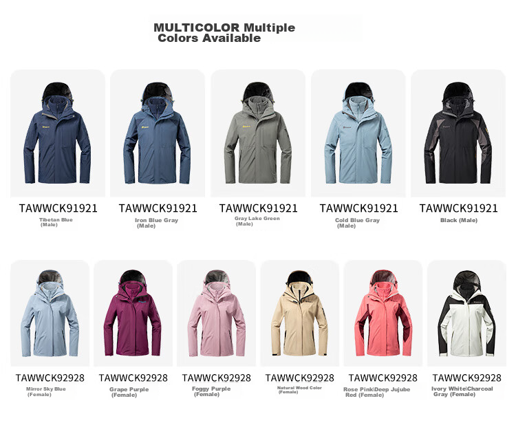 TOREAD Women's Outdoor Three-In Fleece Jacket, Detachable Two-Piece Set, Windproof, Warm Mountaineering Suit, Cold-Resistant Coat 8