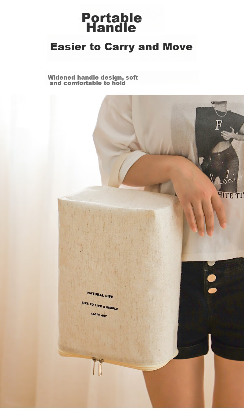 Fanyejia High-End Shoe Storage Bag, Cotton And Linen Travel Suitcase Organizer, Shoe And Boot Storage Bag, Portable Large Capacity, Can Be Handheld 7