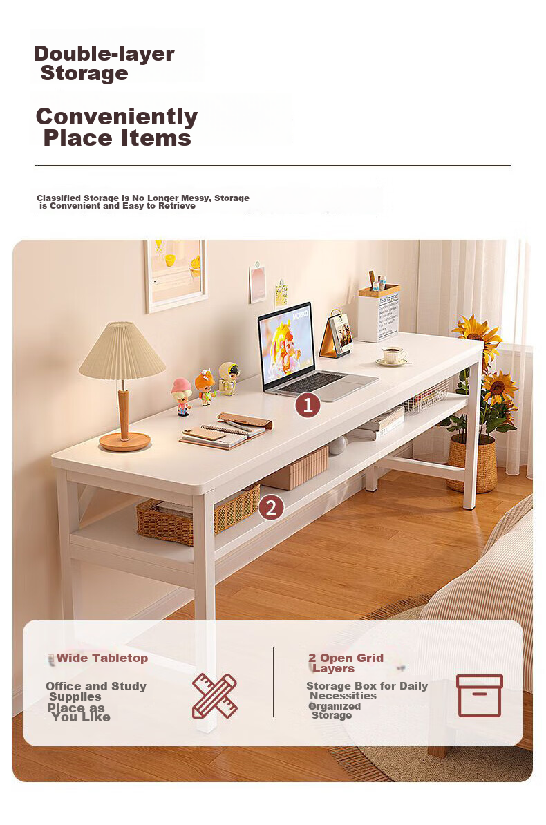 Quanpinwu Computer Desk, Long Table, Simple Writing Desk, Bedroom Study Table, Narrow Desk, Office Workstation, Bedside Small Table 3