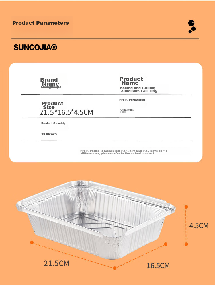 Suncojia Aluminum Foil Takeout Boxes, Large Capacity, 10 Pieces, for Baked Fish, Crayfish, Camping, Barbecue, Disposable Packaging Boxes 9