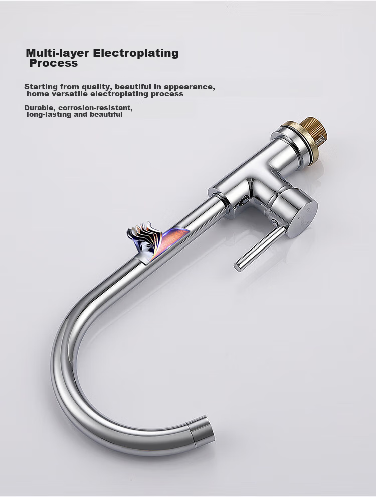 Larsd Kitchen Faucet Hot And Cold Sink Tap Copper Body Sink Faucet with 80CM Pipe F04 9