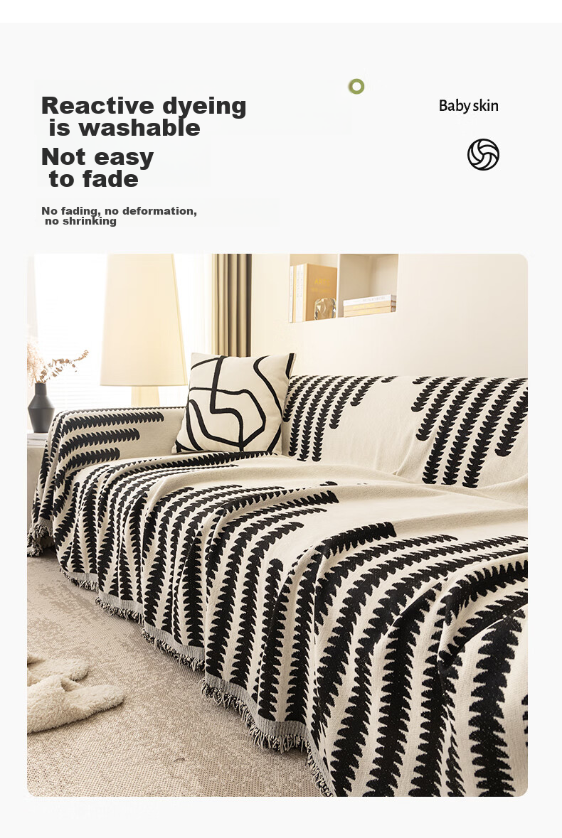 Pierre Cardin Sofa Cover, Full Coverage Sofa Throw, Anti-Scratch, Non-Slip, All-Season Use, Cotton And Linen Sofa Pad Cover, 180*130cm 8
