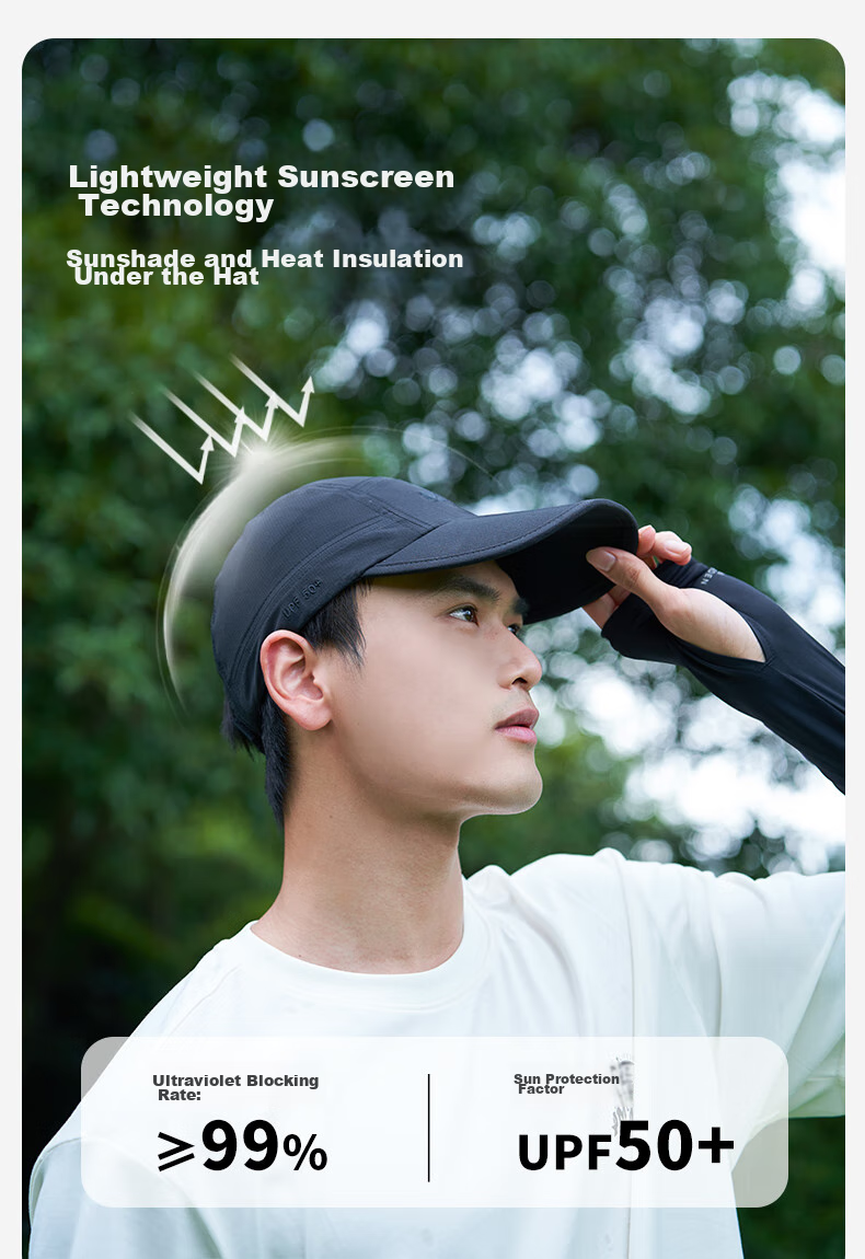 MOBIGARDEN Baseball Cap, Outdoor Sun Hat for Men And Women, UV Protection Hat, NX23208001, Night Black 4