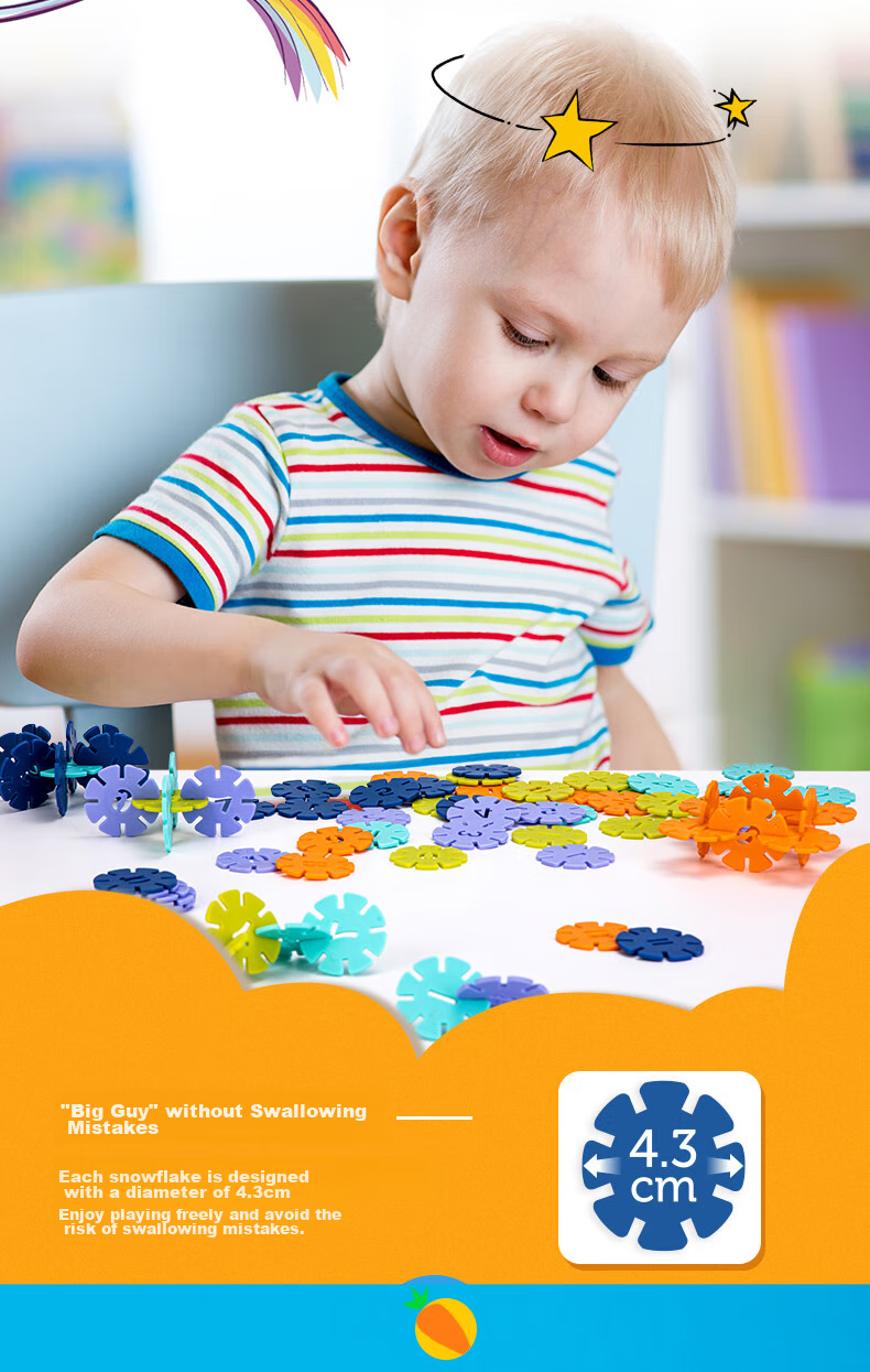 Deli 500-Piece Toolbox Snowflake Puzzle, Educational Toy for Children's 3D Assembly And Building, Boys And Girls Toy Set, 74554 9