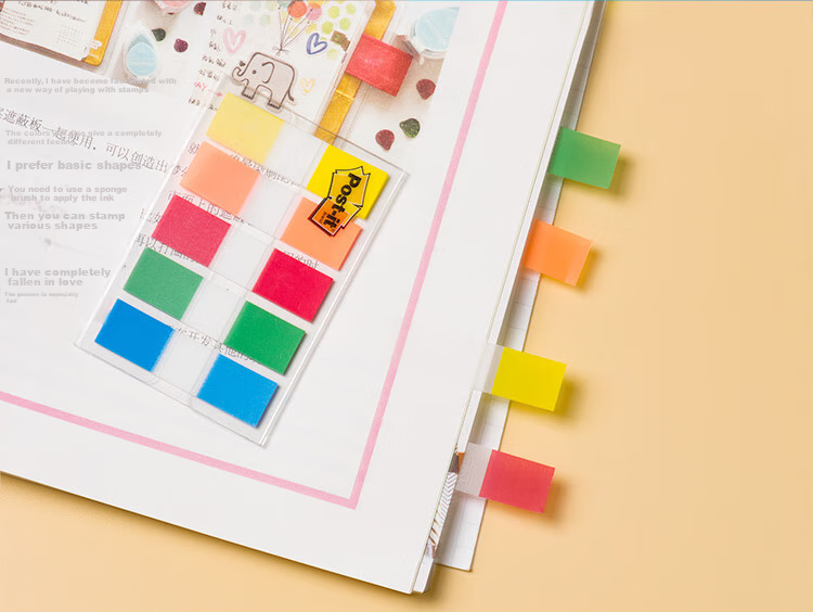 3M [Lowest Price Online] Sticky Notes / Memo Pads / Memo Paper / Transparent Index Labels Office Supplies School Stationery 683-5CF (5 Colors) 2