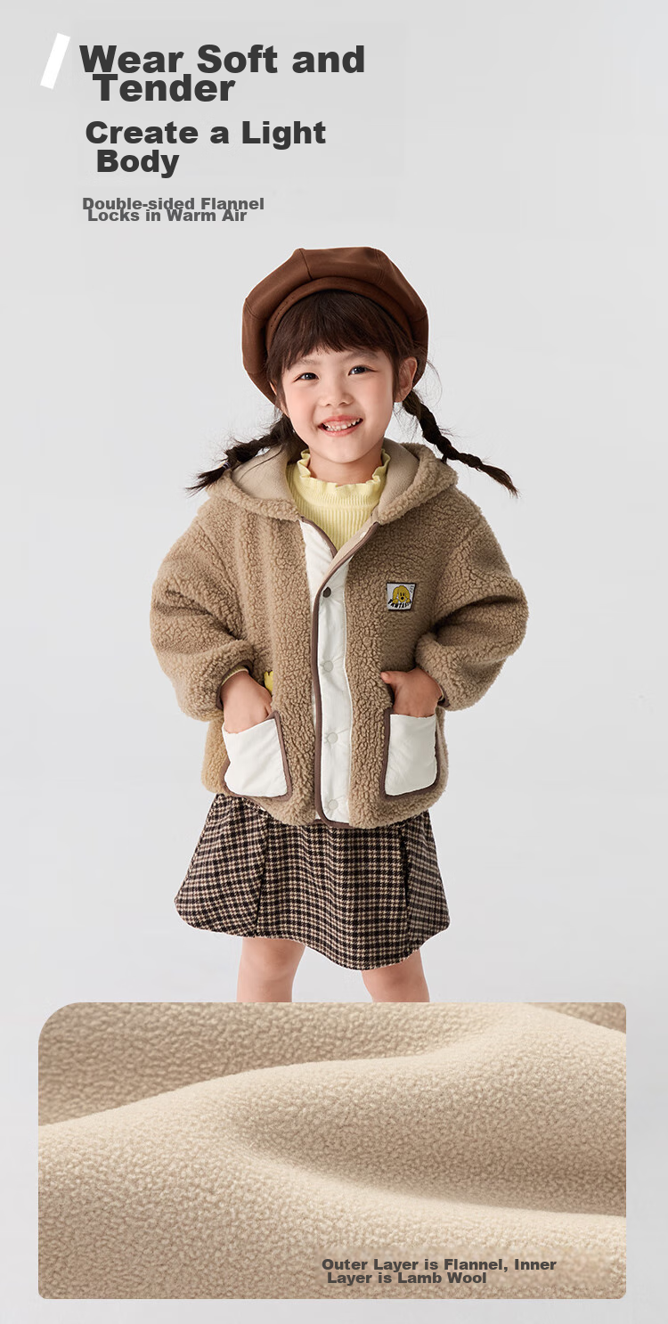 BALABALA Children's Clothing, Girls' And Boys' Outerwear, New Autumn And Winter 2025 Collection, Fleece Fabric, Anti-Static, Warm, 209425105202 4