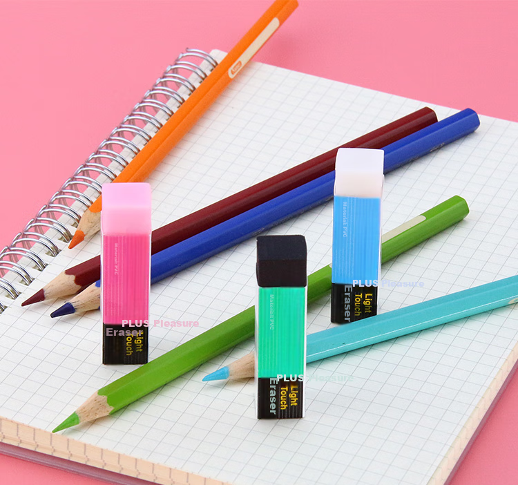 PLUS PVC Eraser for Children, Students, College Entrance Exam Preparation, Office Use, Pencil Sketching And Drawing, Erasable White Eraser, 5 Pieces, Back-To Season, Elementary School Supplies, No Residue Left Behind 5