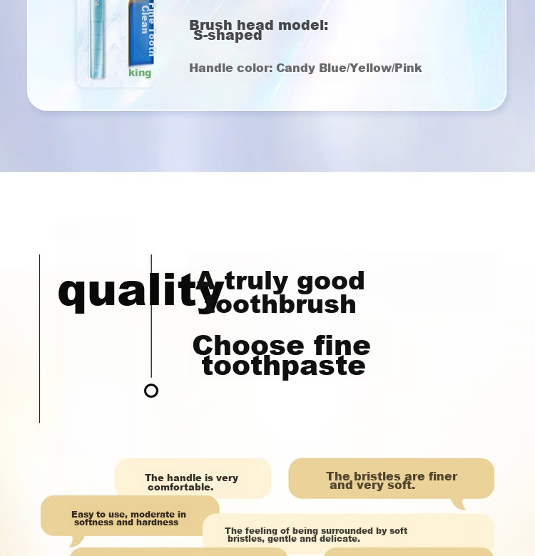 Lion Fine Bristle Cleaning Toothbrush, Small Head, 2-Pack, Soft Bristles, Elastic Handle, Random Color 28