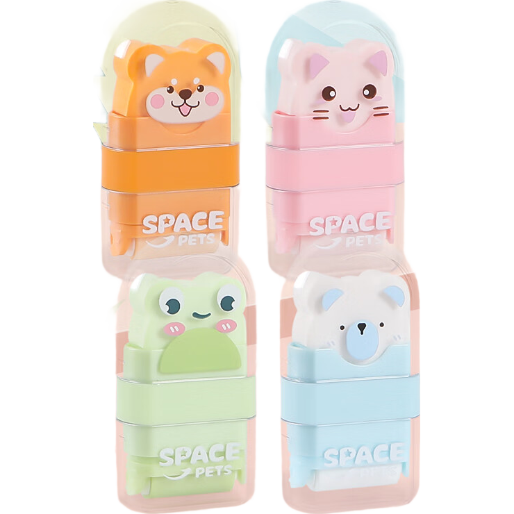 M&G Roller Eraser, Clean without Leaving Marks, Less Debris, Double-Sided, Creative Cartoon Cute Animal Design, Kindergarten, Random Colors, 5 Pieces Per Pack, AXPQ5501