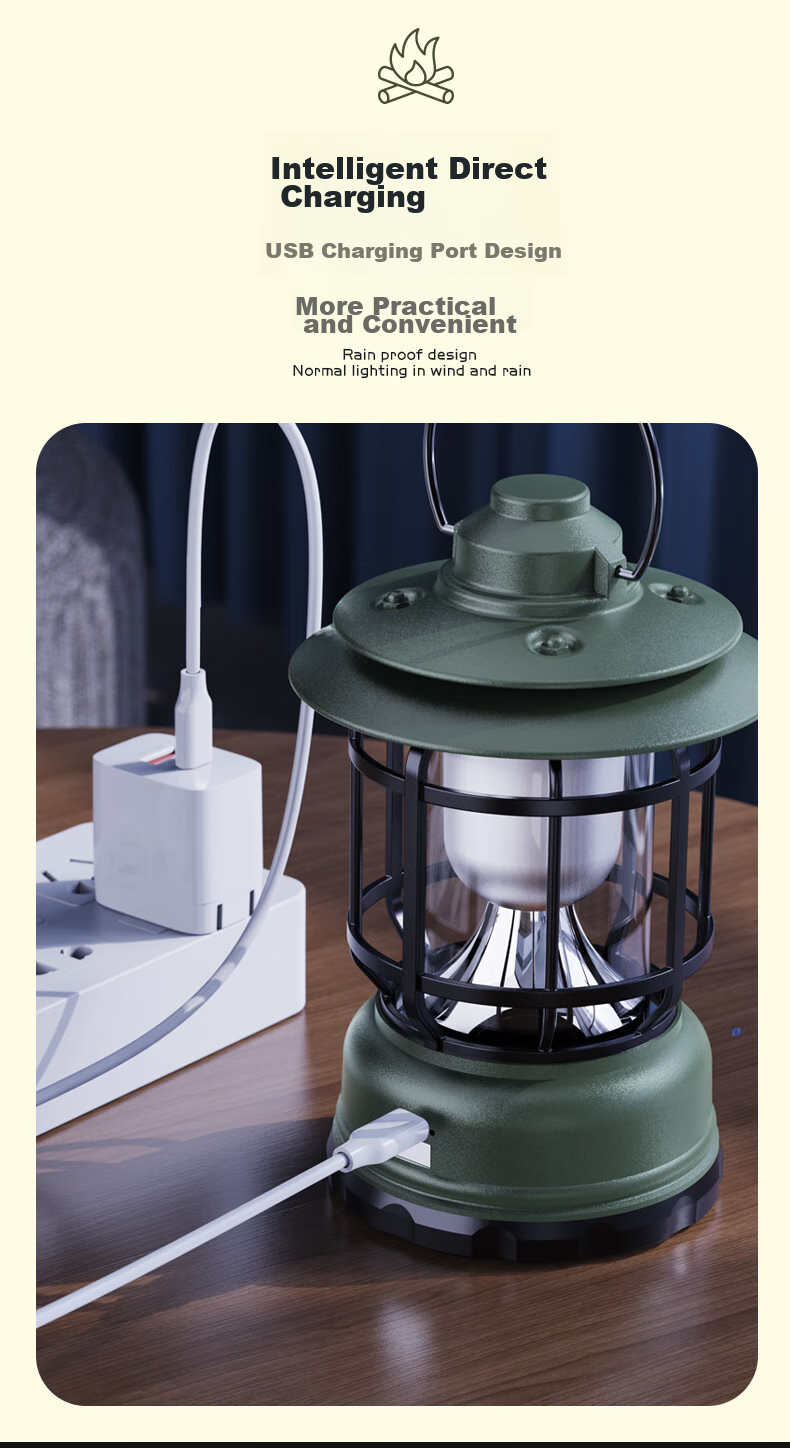 SHENYU Camping Light, Outdoor Rechargeable Lantern, Tent Light, Hanging Lamp, Horse Lantern, Power Outage Home Lighting, Long-Lasting Battery Life 9