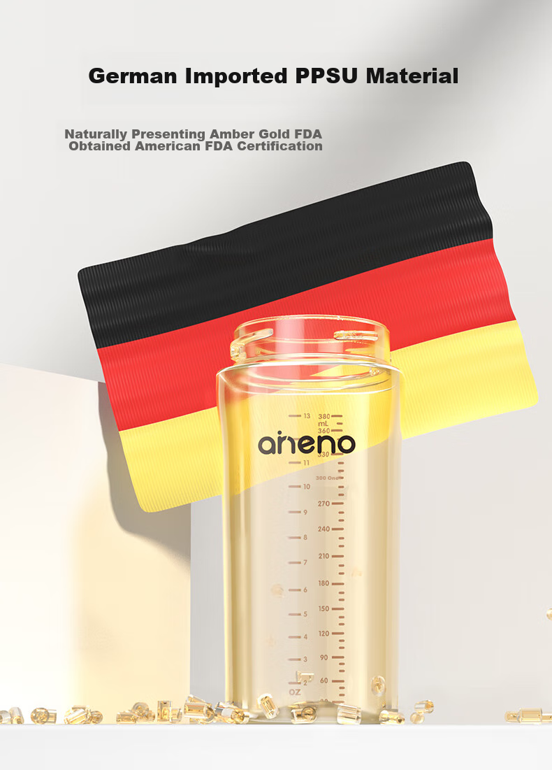 Aneno Baby Milk Cup, Children's Water Bottle with Scale, Drinking Cup for PPSU Milk, Kindergarten Student Cup, Suitable for Ages 2 And Above 6