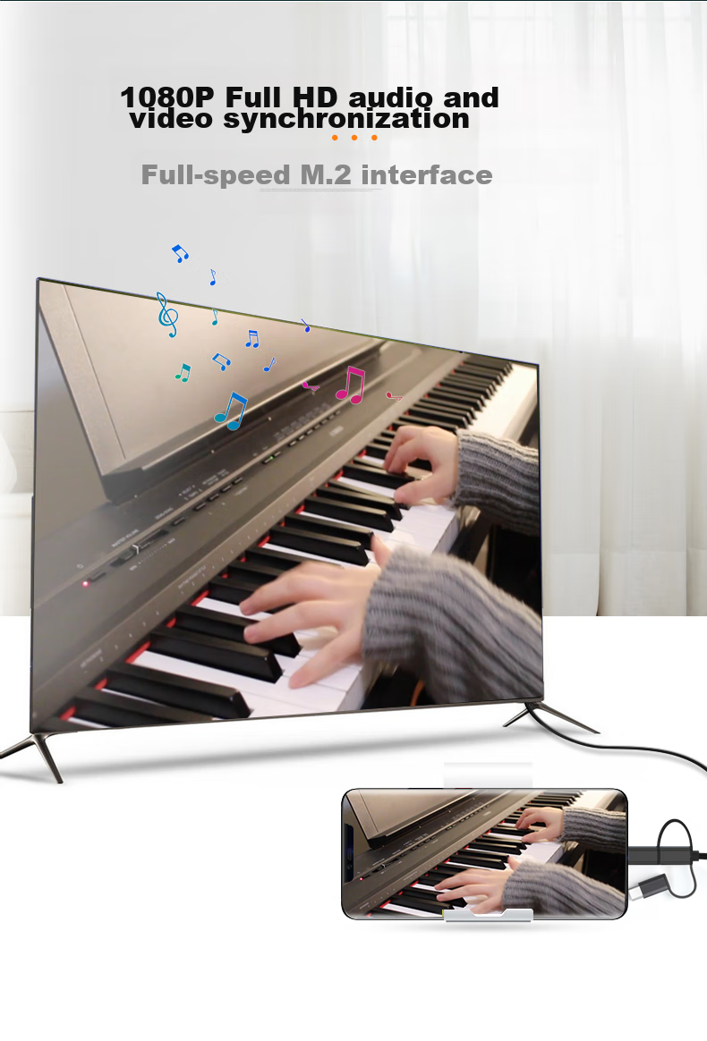 Jinghua Wired Screen Mirroring Adapter, Phone Screen Mirroring Cable, Three-In Screen Mirroring, Apple Lightning, Android Type-C to HDMI, High-Definition Conversion, Phone to TV And Monitor Connection, Z505G 4