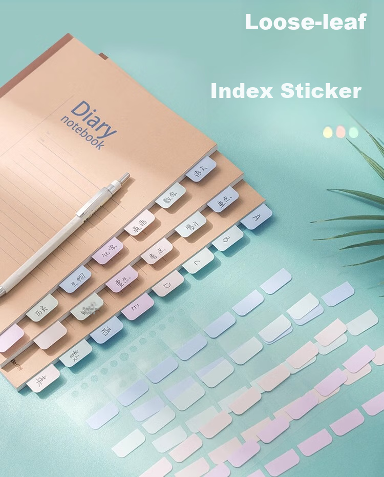 Sannianerban A5/280 Loose-Leaf Paper Index Tabs, Student Small Sticky Notes for Writing, Classification Markers, Label Stickers 1