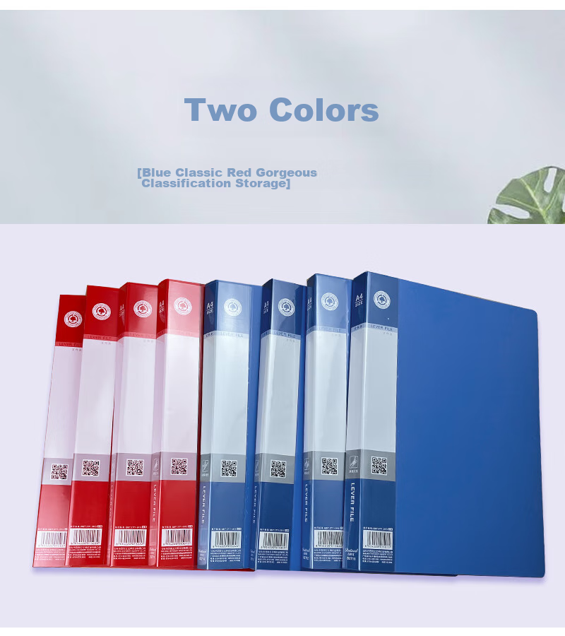 Bailiwen B2713 Red File Folder, Single Long Clamp, A4 Document Folder, File Organizer, Business Office Contract Folder, Paper Clip, Meeting Document Folder 6