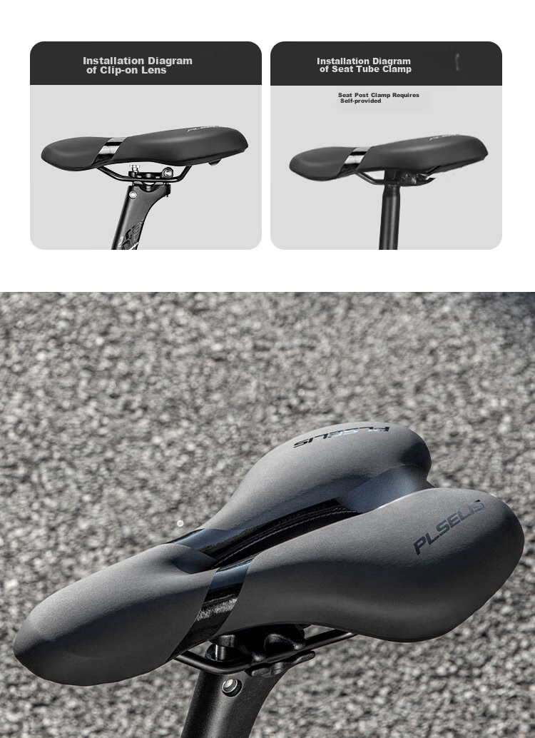 PLSELIS Bicycle Saddle, Ultra-Light Carbon Fiber Seat, for Road Bikes And Mountain Bikes, Professional Racing, Hollow Breathable Cushion, Cycling Equipment Accessory 11