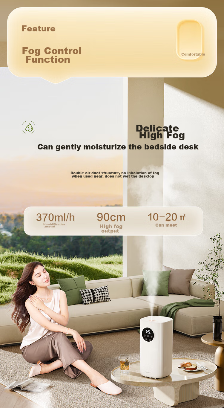 GREE Humidifier for Home Bedroom, Baby And Pregnant Women Bedside, Quiet Antibacterial Air Humidifier, Desktop Or Floor-Standing Office Large Capacity Aromatherapy Mist Generator with Heating Function (62aPro) 7