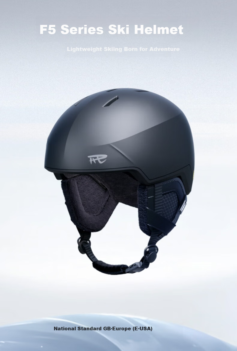 Ruiwu REV Ski Helmet, Asian Head Shape, Mips Lightweight Triple Safety Certification, Single And Double Board F5, Classic Black, L 1
