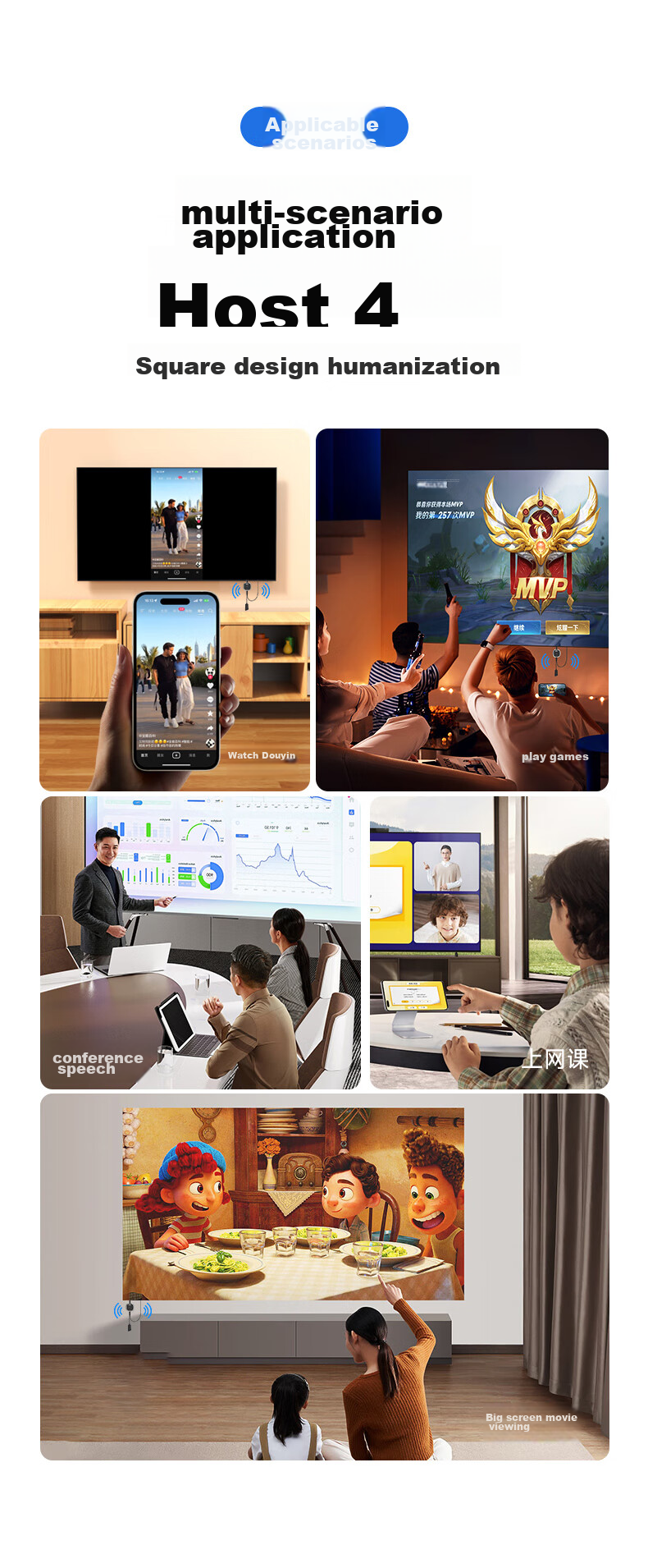 BIAZE Wireless Screen Mirroring Device for Mobile Phones, 4K HD Decoding HDMI Audio And Video Synchronization Transmitter, Compatible with Apple, Android, Huawei Phones, Computers for Connecting to TVs, Monitors, And Projectors 21