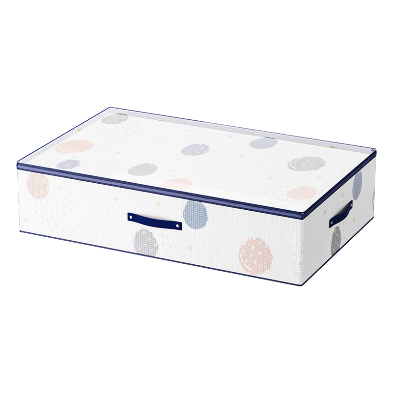 LYNN Bed Storage Box for Clothes, Quilts, Shoes, Toys, Flat Foldable Large 80L Organizer Box, 1 Piece, Student Use