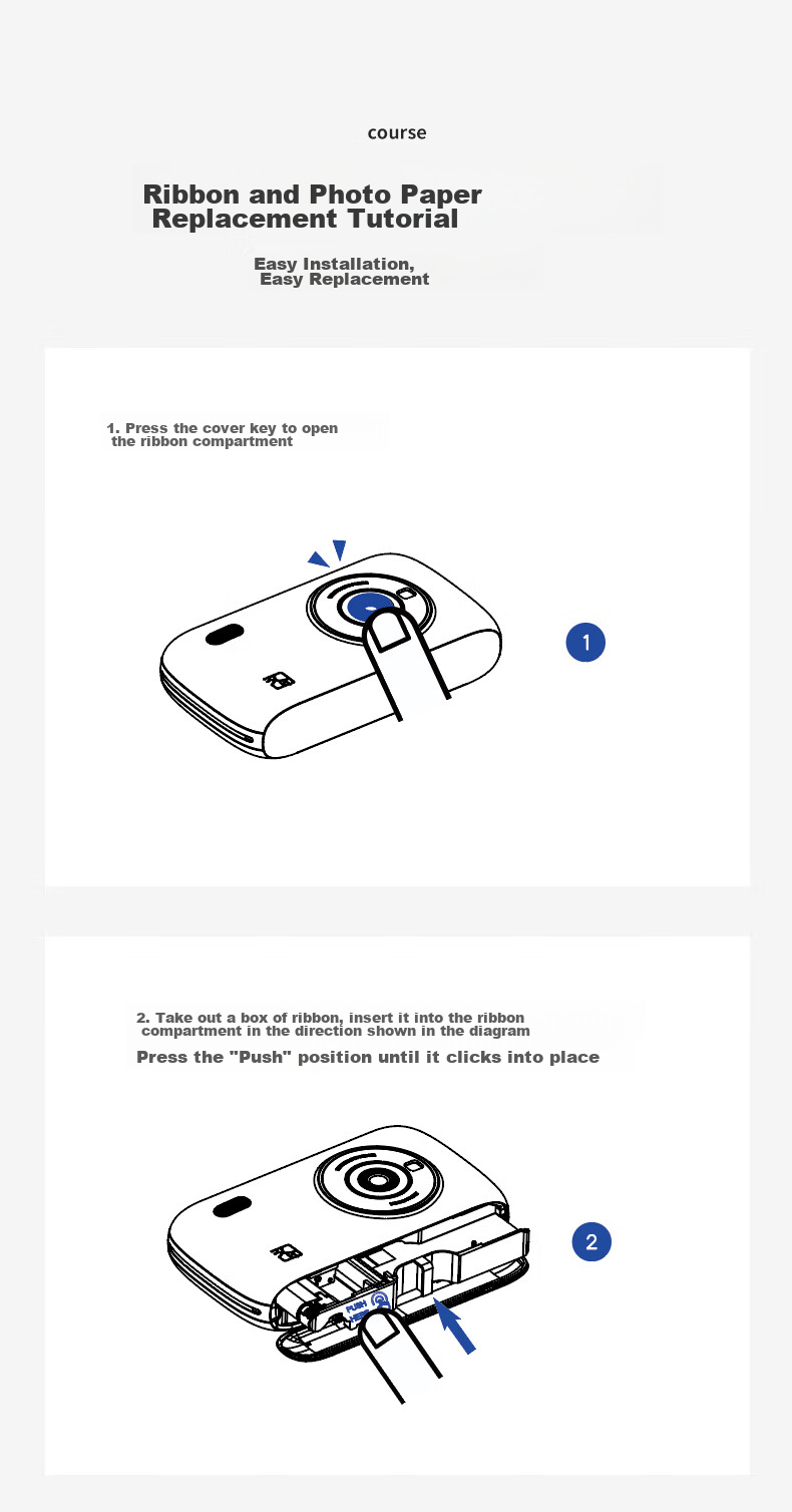 HPRT Mobile Phone Wireless Bluetooth Three-Inch Pocket Color Photo Printer Dedicated Film Ribbon Set, Compatible with Models CP2100/Z3 3
