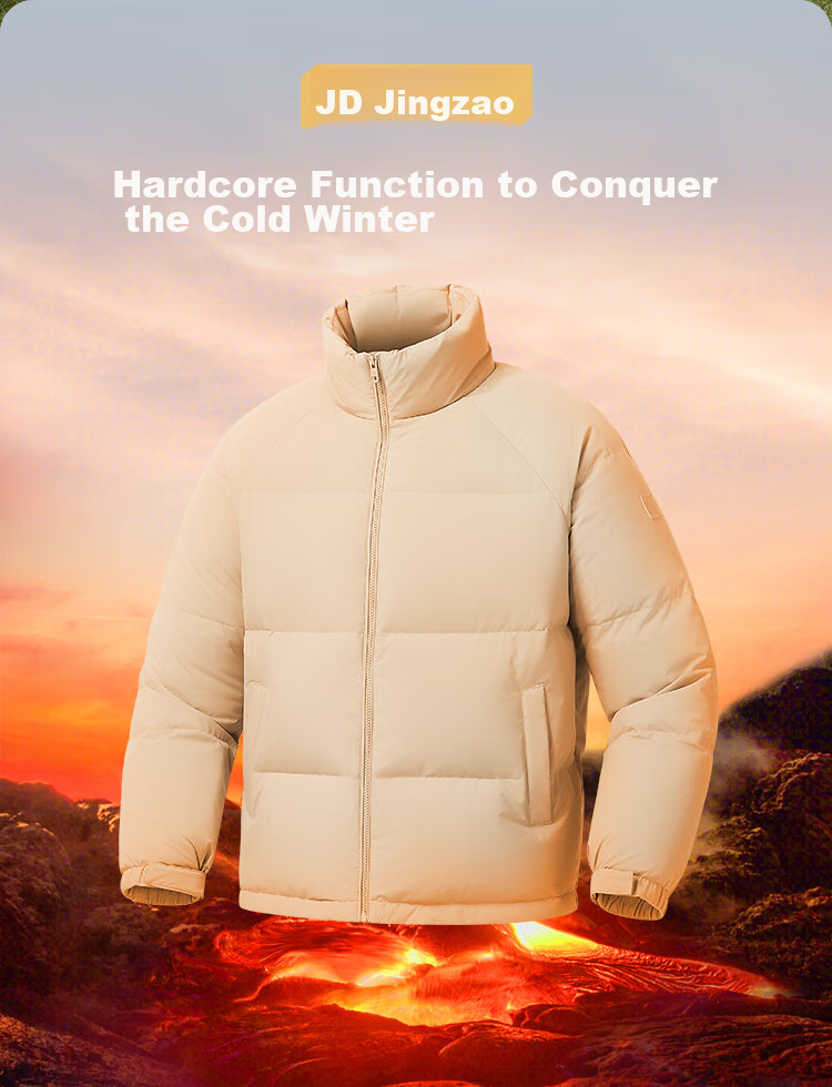 JD Original down Jacket for Men And Women, Couple Style, Duck Down Winter Warm Coat Puffer Jacket Thickened Short Pure Gray 2XL 3