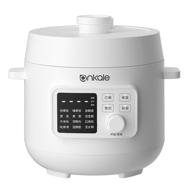 Ankale Electric Pressure Cooker 3L, Home Use One-Pot Dual-Lid Fully Automatic High-Pressure Rice Cooker for 1-3 People, Non-Stick Inner Pot, Removable Lid, Smart Pressure Control for Cooking Rice And Porridge