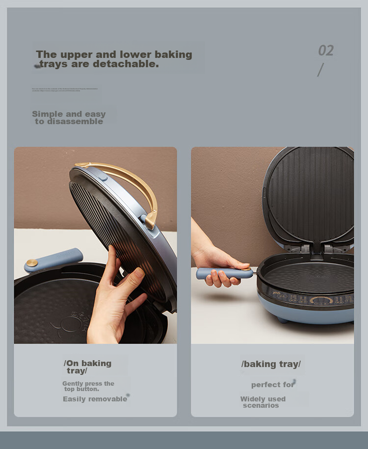 SUPOR Electric Griddle, Removable Upper And Lower Plates for Cleaning, Household Double-Sided Heating Sandwich Maker, Breakfast Machine, Multifunctional Steam Frying And Baking Machine, Electric Pancake Maker, Touch Control Smart JD30RQ859 9