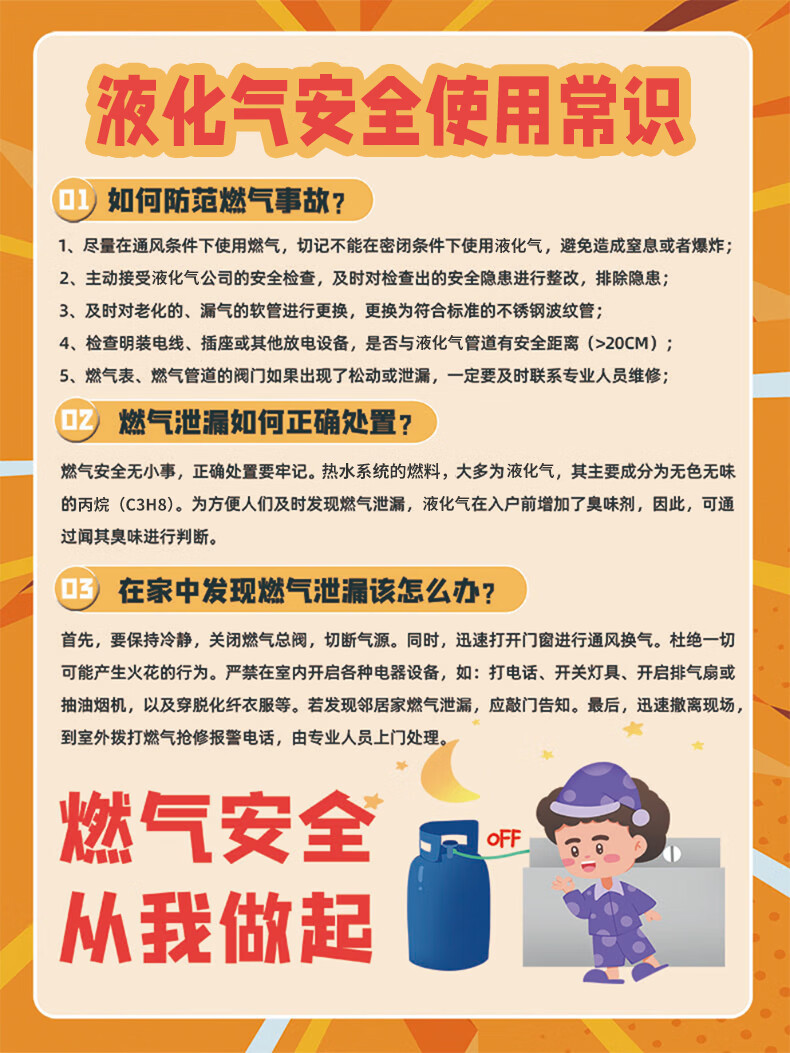 JINGXI Gas Alarm, Smart Household Kitchen Leak Detector Fire Alarm, for LPG, Wired Model 1